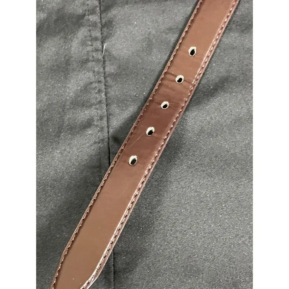 Men's brown buckle Barbados leather belt size 35-36